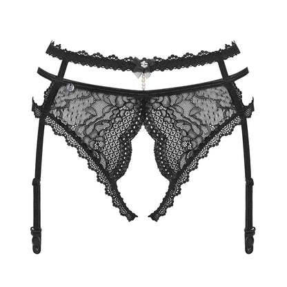 Sexy Open Crotch Lace Garter Panty Obsessive Pearlove-2
