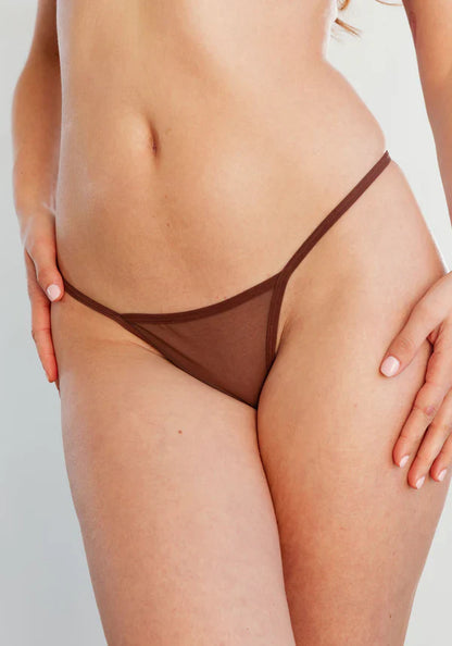 Sheer String Panty Blush The Mesh Cocoa-0