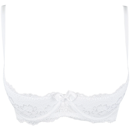 Sexy Open Cup Lace Bra Axami Love Cave White-4