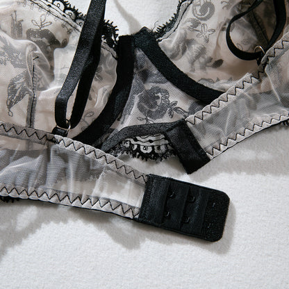 Wholesale Romantic Bra and Panty Set with Lace Garter-11