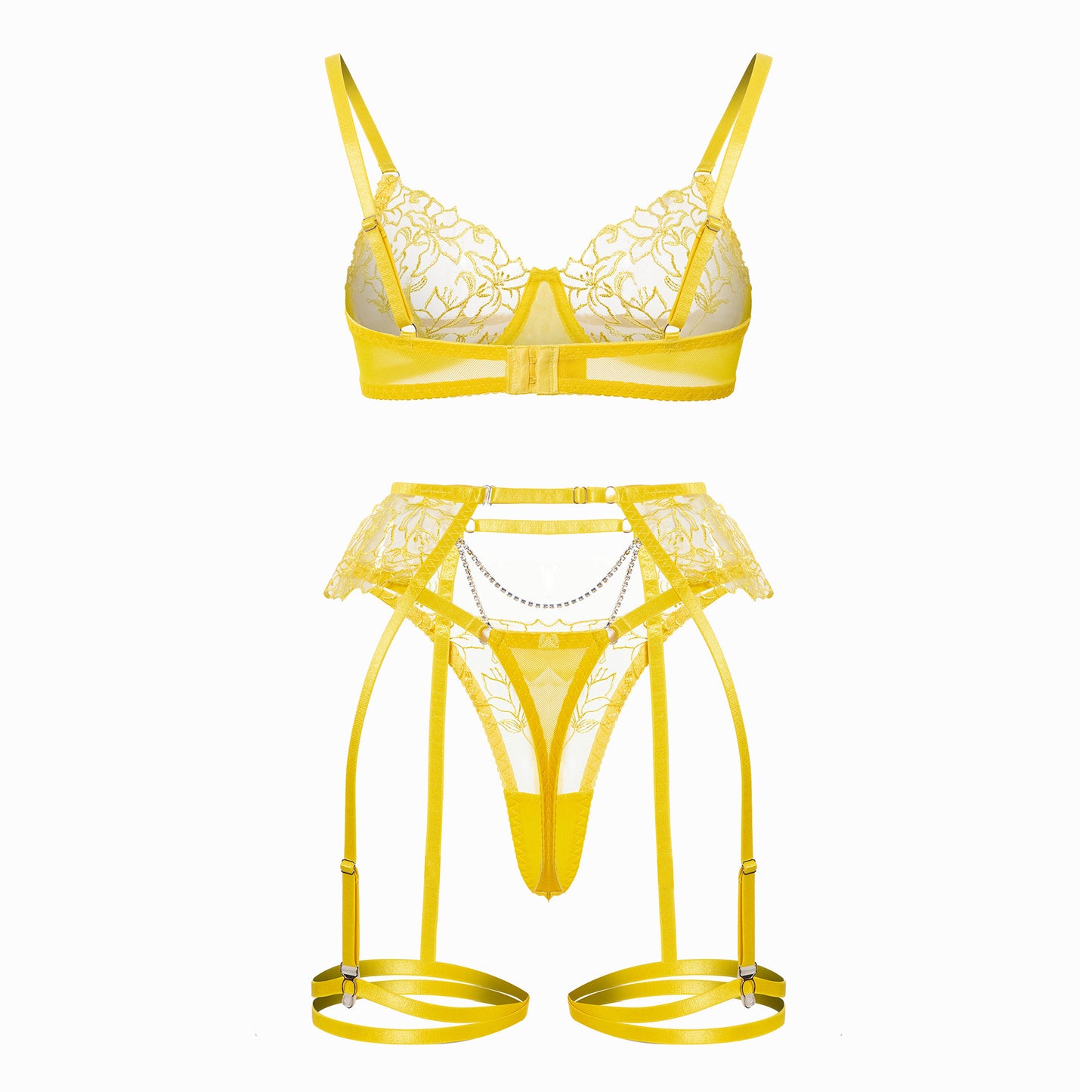 Wholesale Sheer Lace Garter Lingerie Ensemble-25