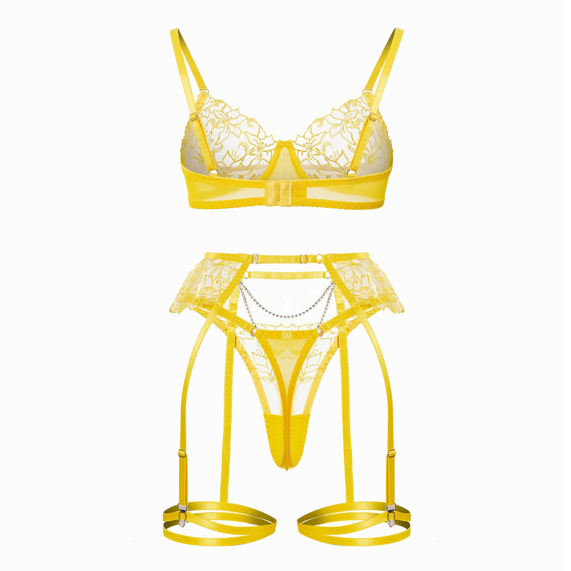 Wholesale Sheer Lace Garter Lingerie Ensemble-25