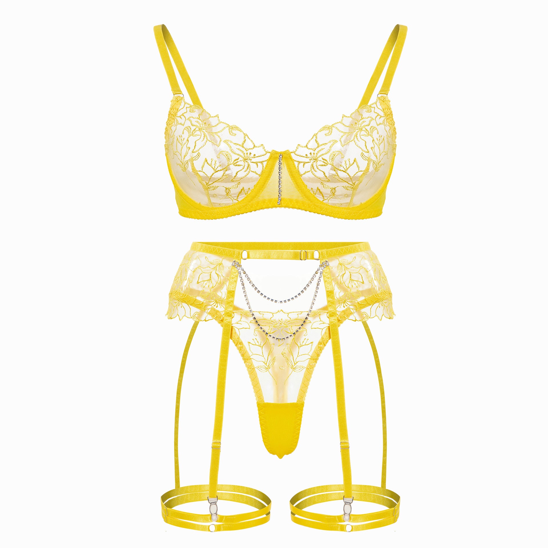 Wholesale Sheer Lace Garter Lingerie Ensemble-31