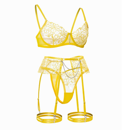 Wholesale Sheer Lace Garter Lingerie Ensemble-32