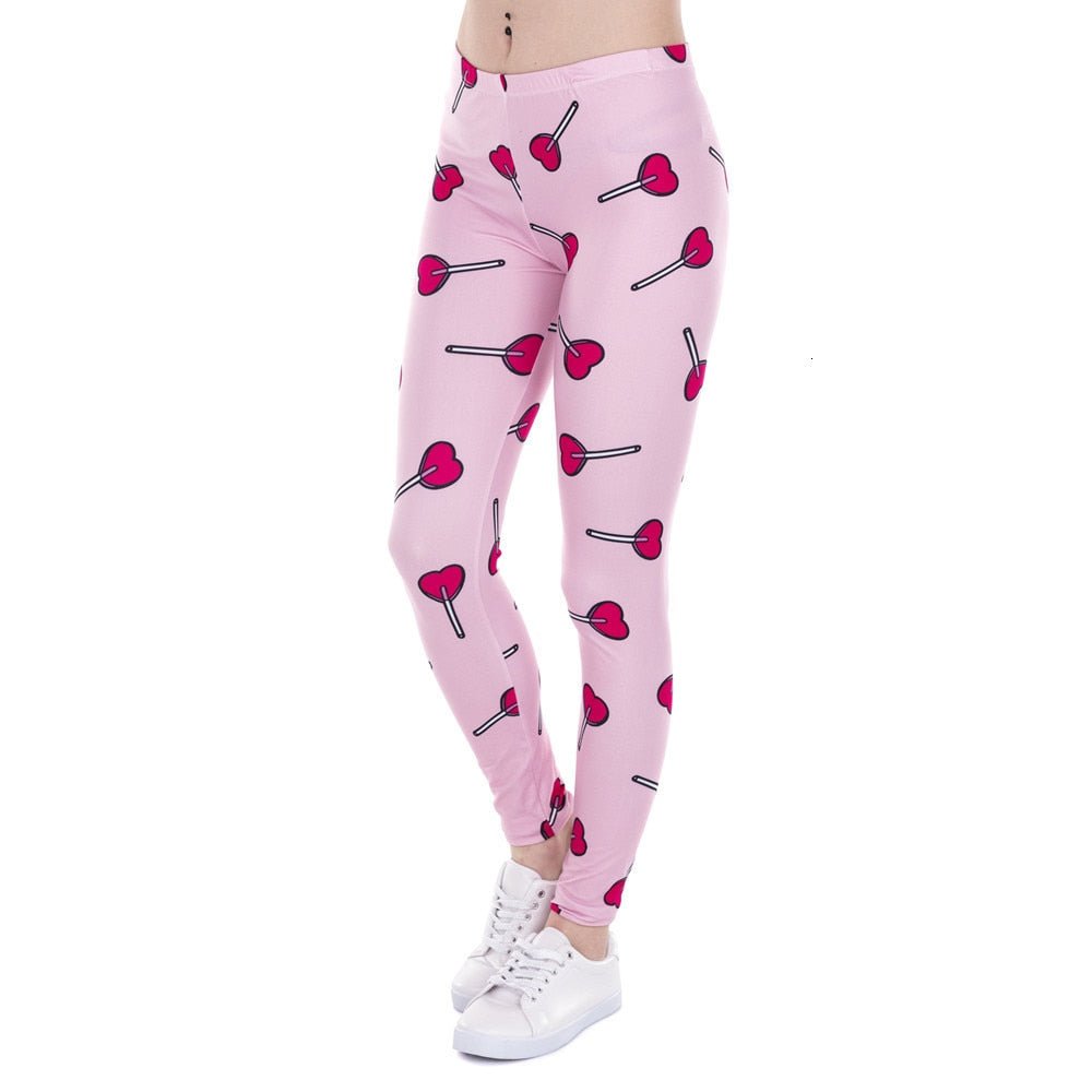 Brand Fashion Women Leggings Love Lollipop Printing Fitness Legging Sexy High Waist Legging For Woman Pants-4