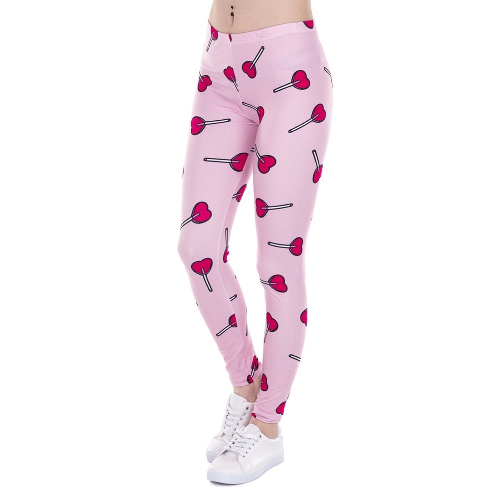 Brand Fashion Women Leggings Love Lollipop Printing Fitness Legging Sexy High Waist Legging For Woman Pants-0
