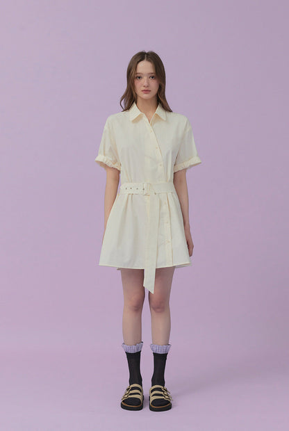 [TWEE] Lovin Roll-Up Shirt Dress (Belt Set)-0