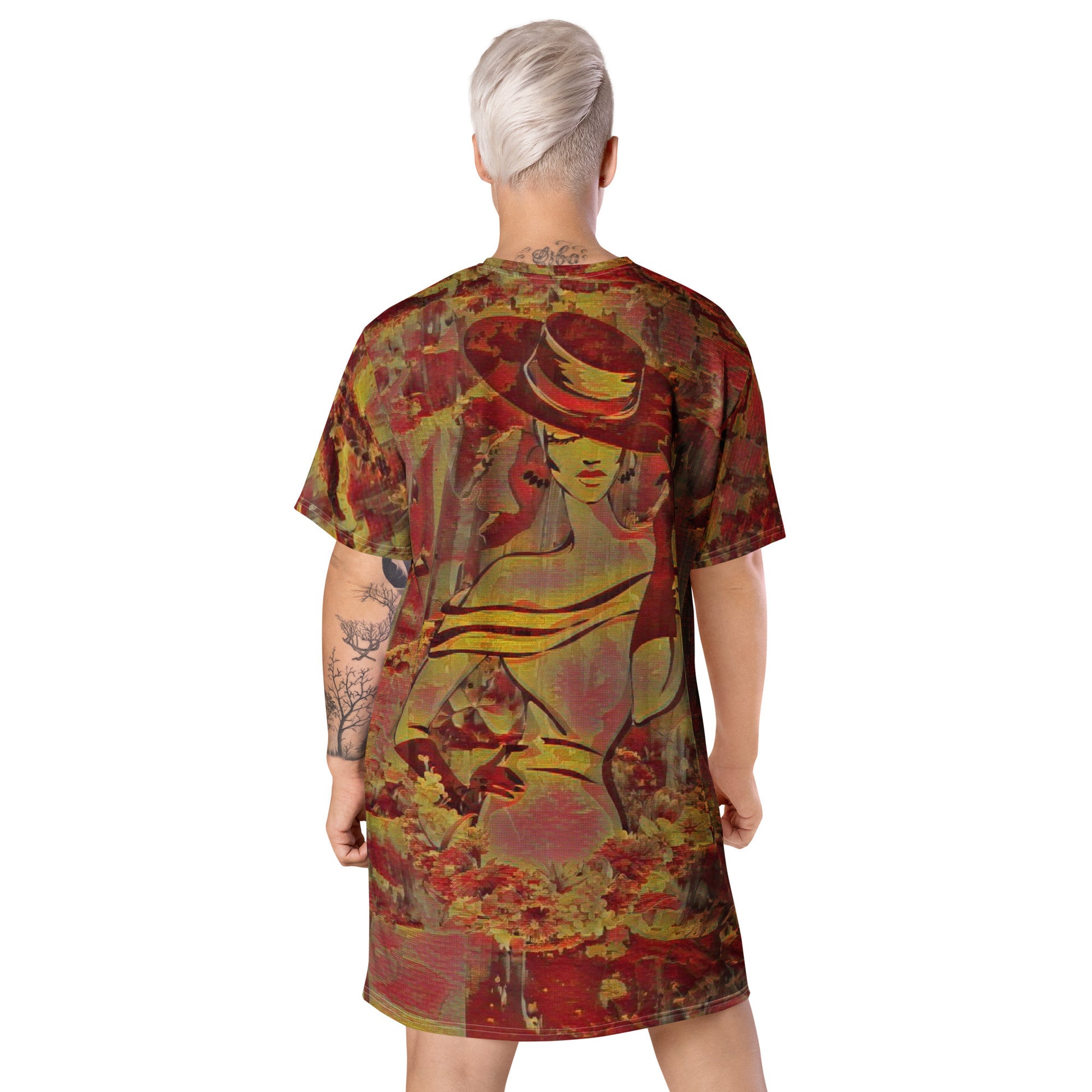 VINTAGE HEART ART T-shirt Dress by Gianneli-7