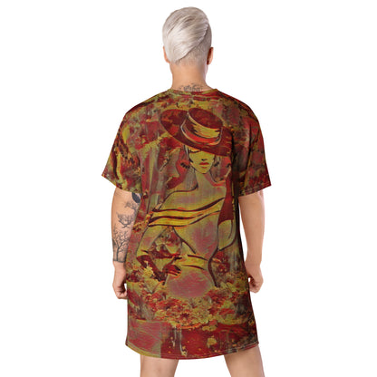 VINTAGE HEART ART T-shirt Dress by Gianneli-7