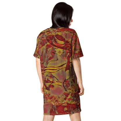 VINTAGE HEART ART T-shirt Dress by Gianneli-3