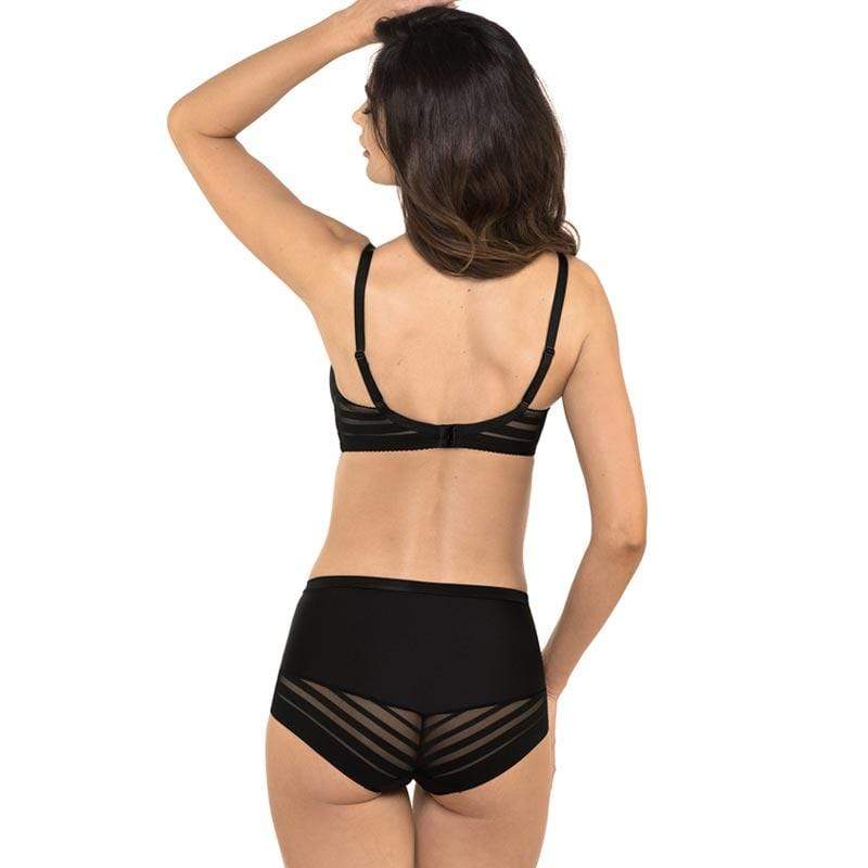 Full Figure Padded Striped Bra Gorteks Luna Black-4