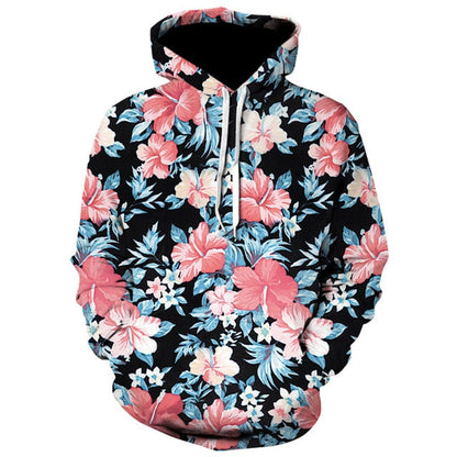 Men/Women autumn winter Hoodies Men's Sweatshirts Rose flower print Sweatshirts Plus Size 5XL Loose pullover Hoodie Tops-10