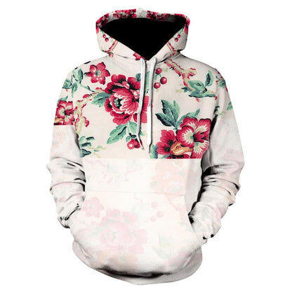 Men/Women autumn winter Hoodies Men's Sweatshirts Rose flower print Sweatshirts Plus Size 5XL Loose pullover Hoodie Tops-1