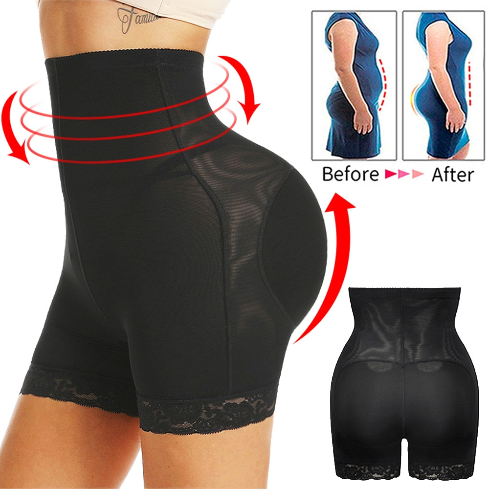 FAKE ASS Womens Butt and Hip Enhancer Booty Padded Underwear Panties Body Shaper Seamless Butt Lifter Panty Boyshorts Shapewear-0