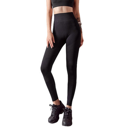 Striped Leggings Women High Waist Yoga Pants Fashion High Elastic Push Up Work Out Pants For Women Jogging Pants Hips Lifting-3