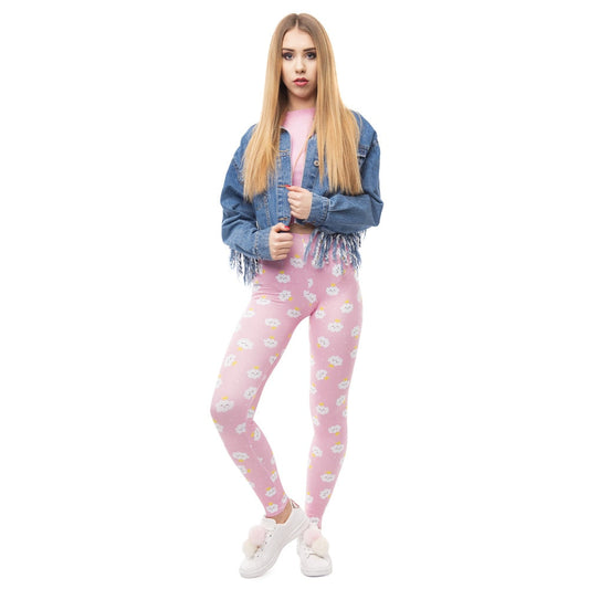 Women High Waist Legging Rincess Cloud Printing Fitness Leggings Fashion Elegant Woman Pants-1