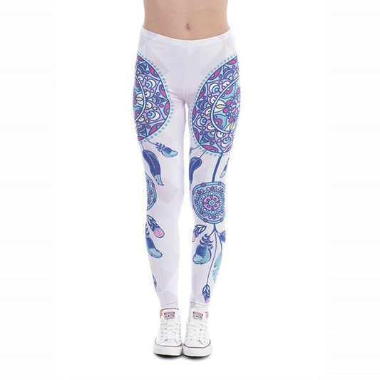 Women Legins Mandala Feathers Printing Sexy Slim Stretch Legging High Waist Leggings Woman Pants-1
